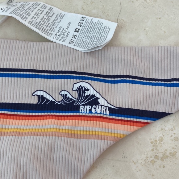 Rip curl Last Wave ribbed striped cheeky bikini bottom XL - Picture 4 of 4